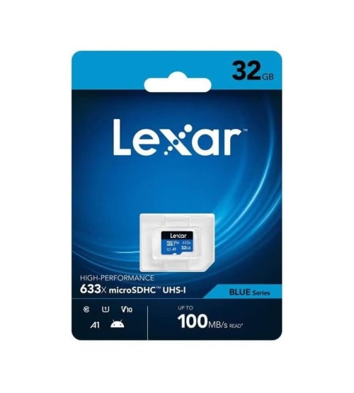 Lexar Microsd 32GB High Performance 633x Up to 100Mb/s Memory Card LMS0633032G-BNNNG